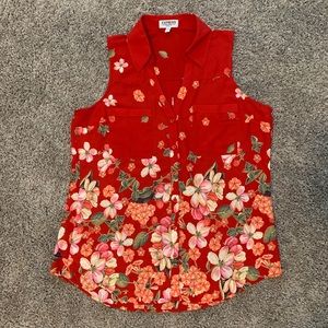 Express Floral Print Sleeveless Blouse